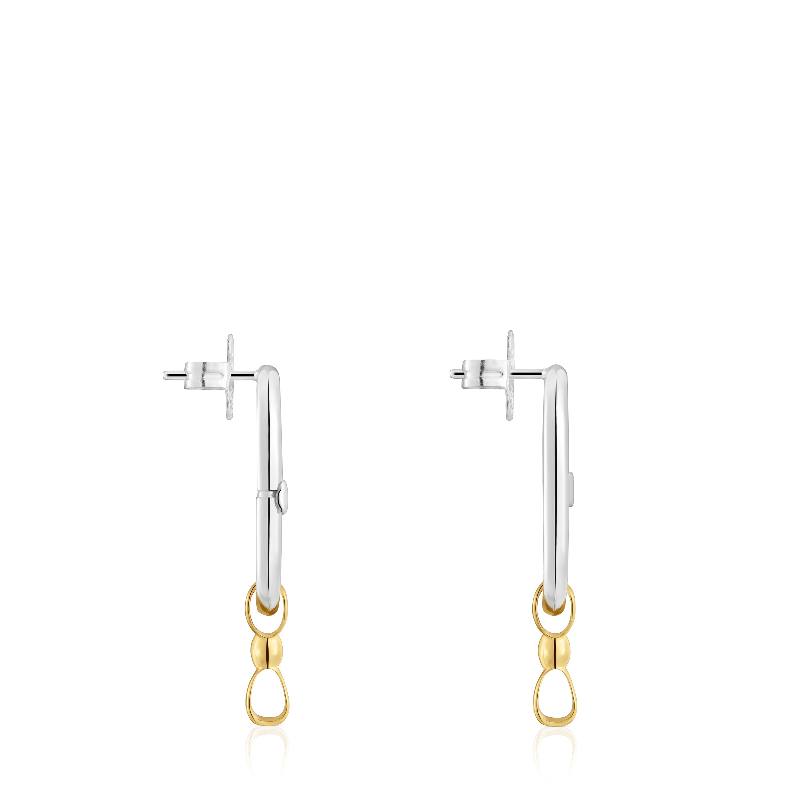 ARETES LAZO PLATA Y BAÑO ORO 18K - 2