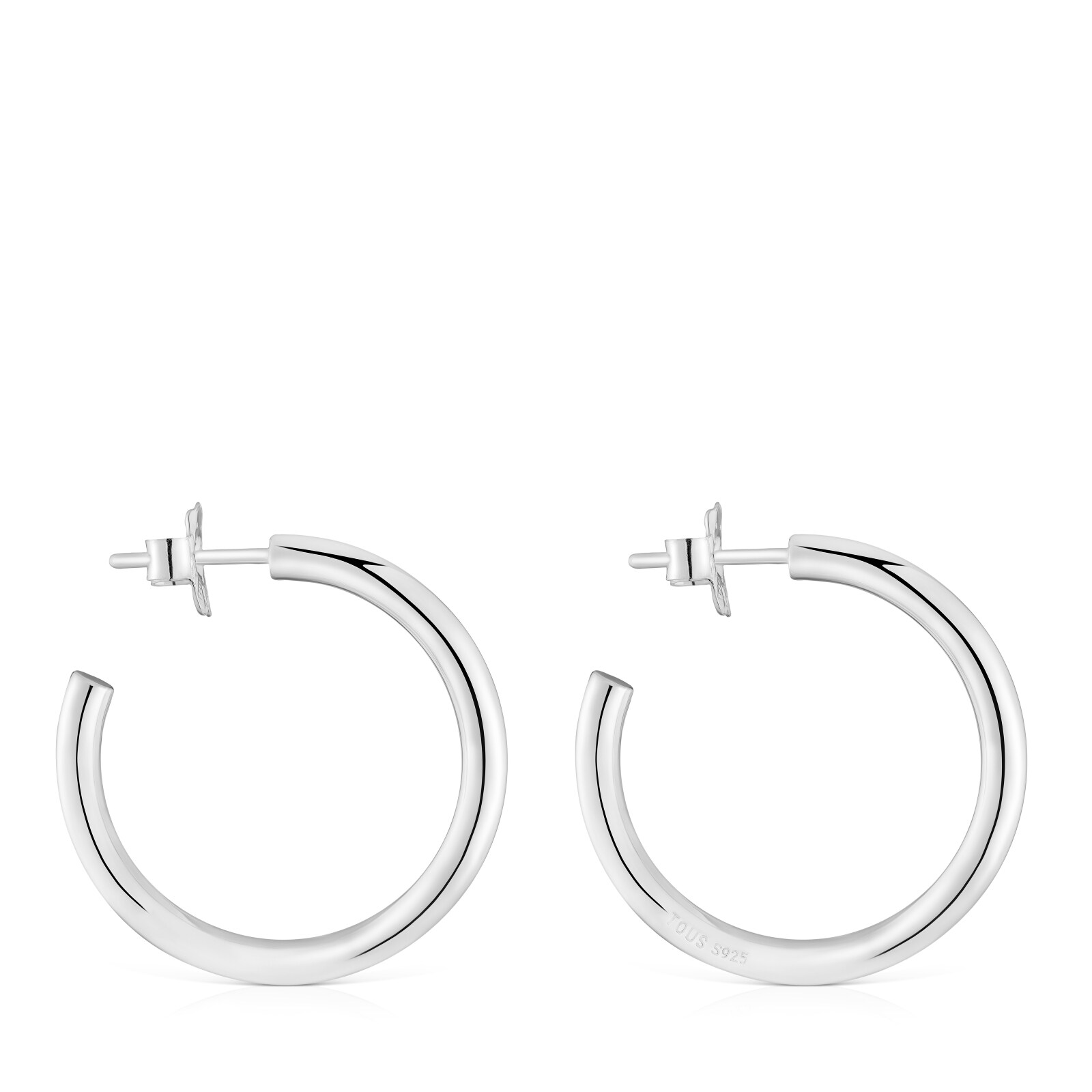 PENDIENTES DE ARO LARGOS DE PLATA 24 MM BASICOS - 2
