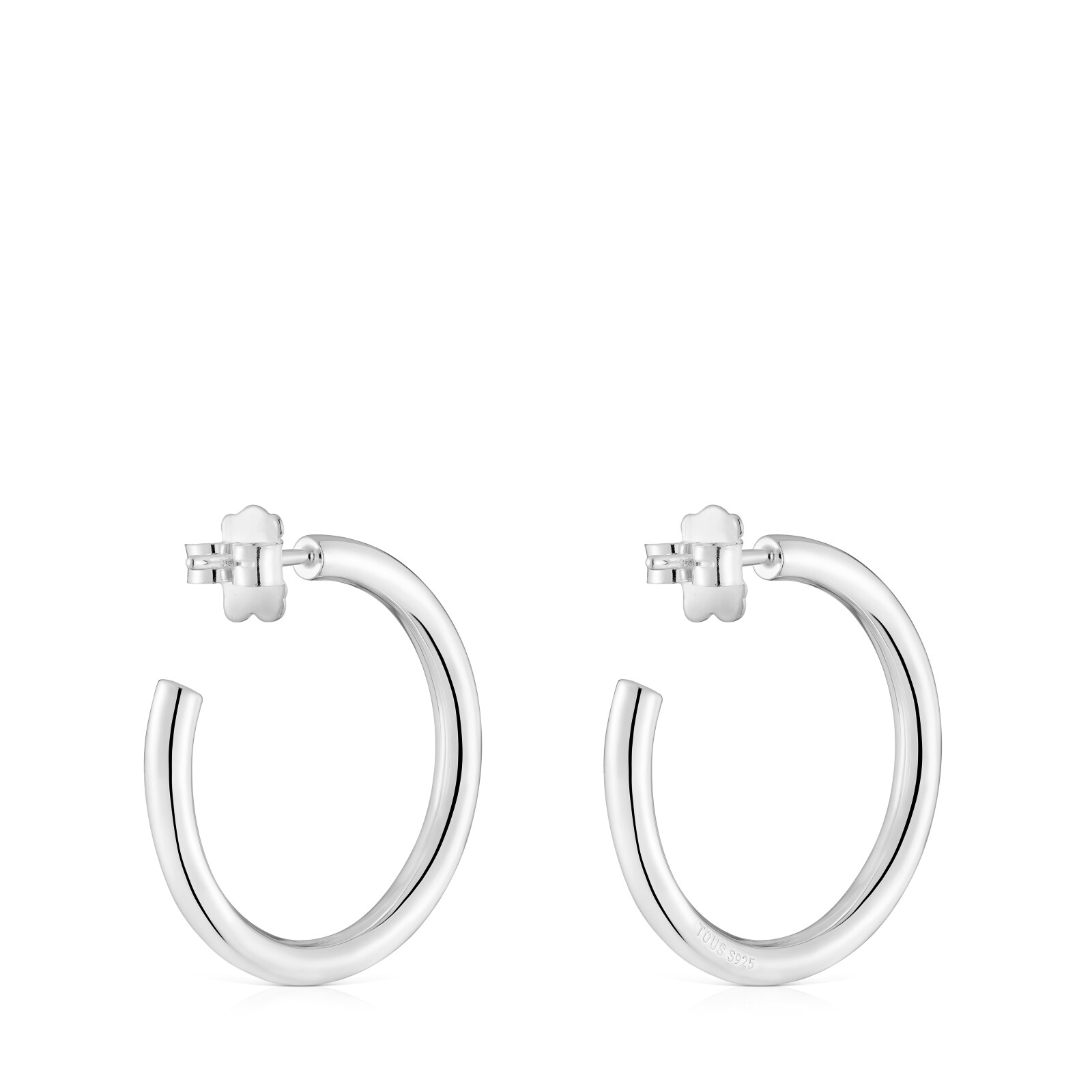 PENDIENTES DE ARO LARGOS DE PLATA 24 MM BASICOS - 3