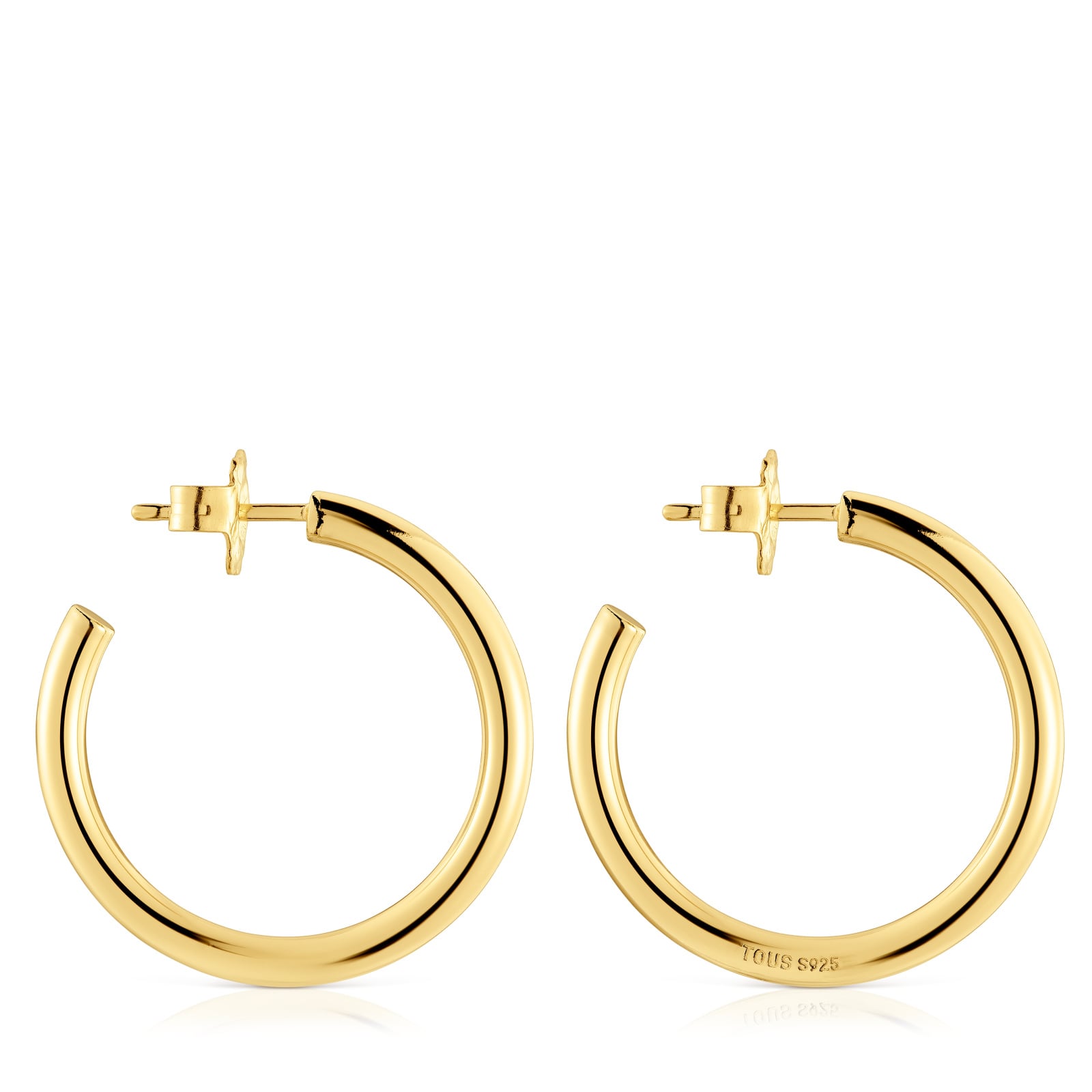 PENDIENTES DE ARO LARGOS BAÑADO EN ORO 18 KT SOBRE PLATA - 2