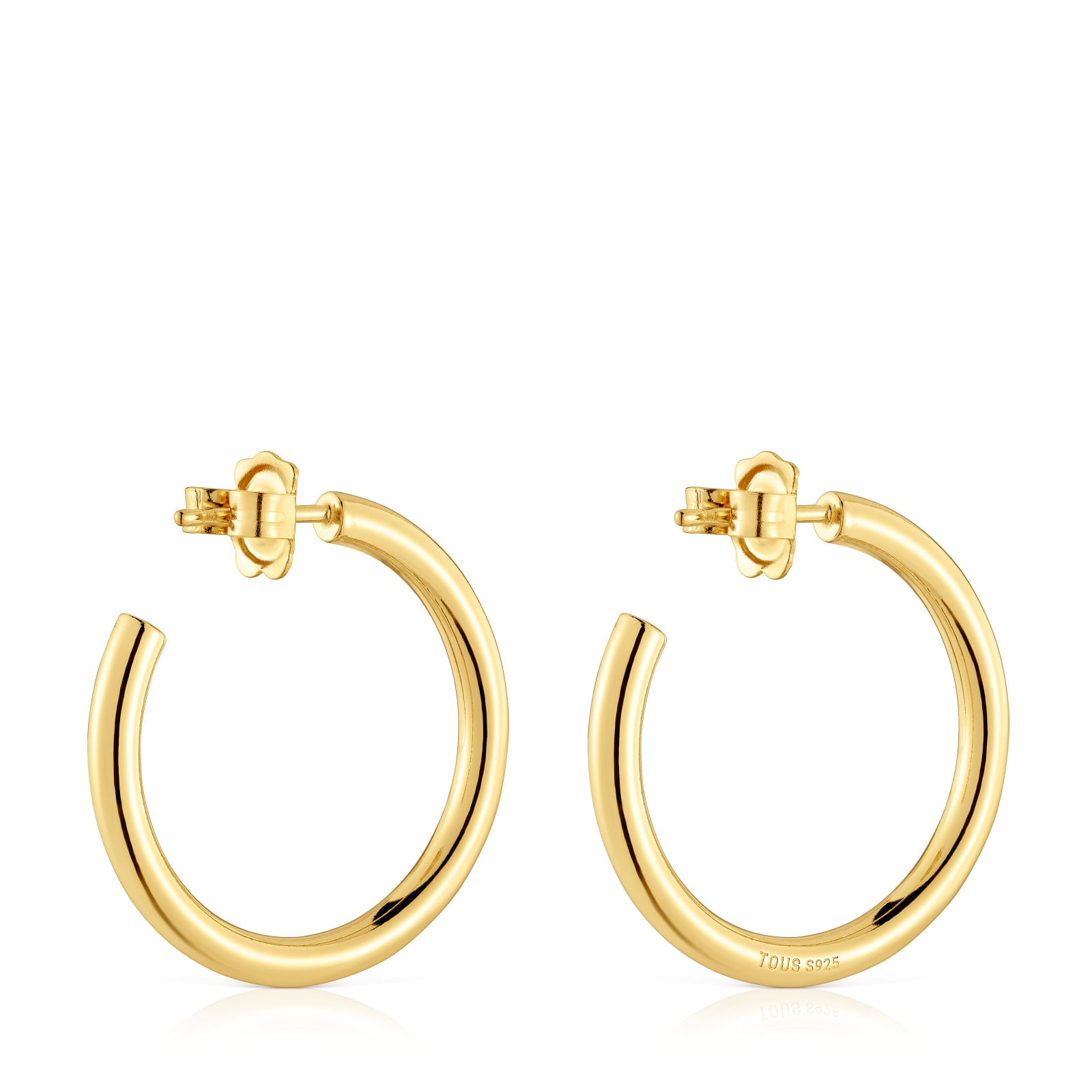 PENDIENTES DE ARO LARGOS BAÑADO EN ORO 18 KT SOBRE PLATA - 3