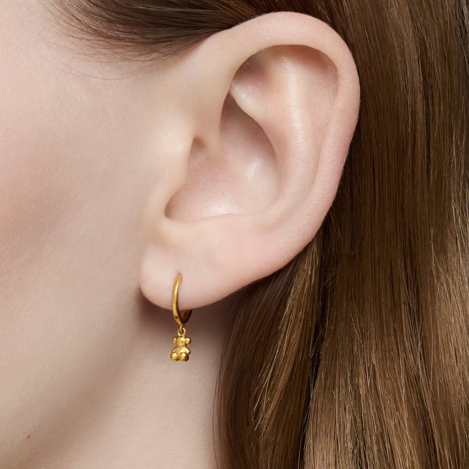 PENDIENTES ARO DE ORO Y DETALLE OSO BOLD BEAR - 6