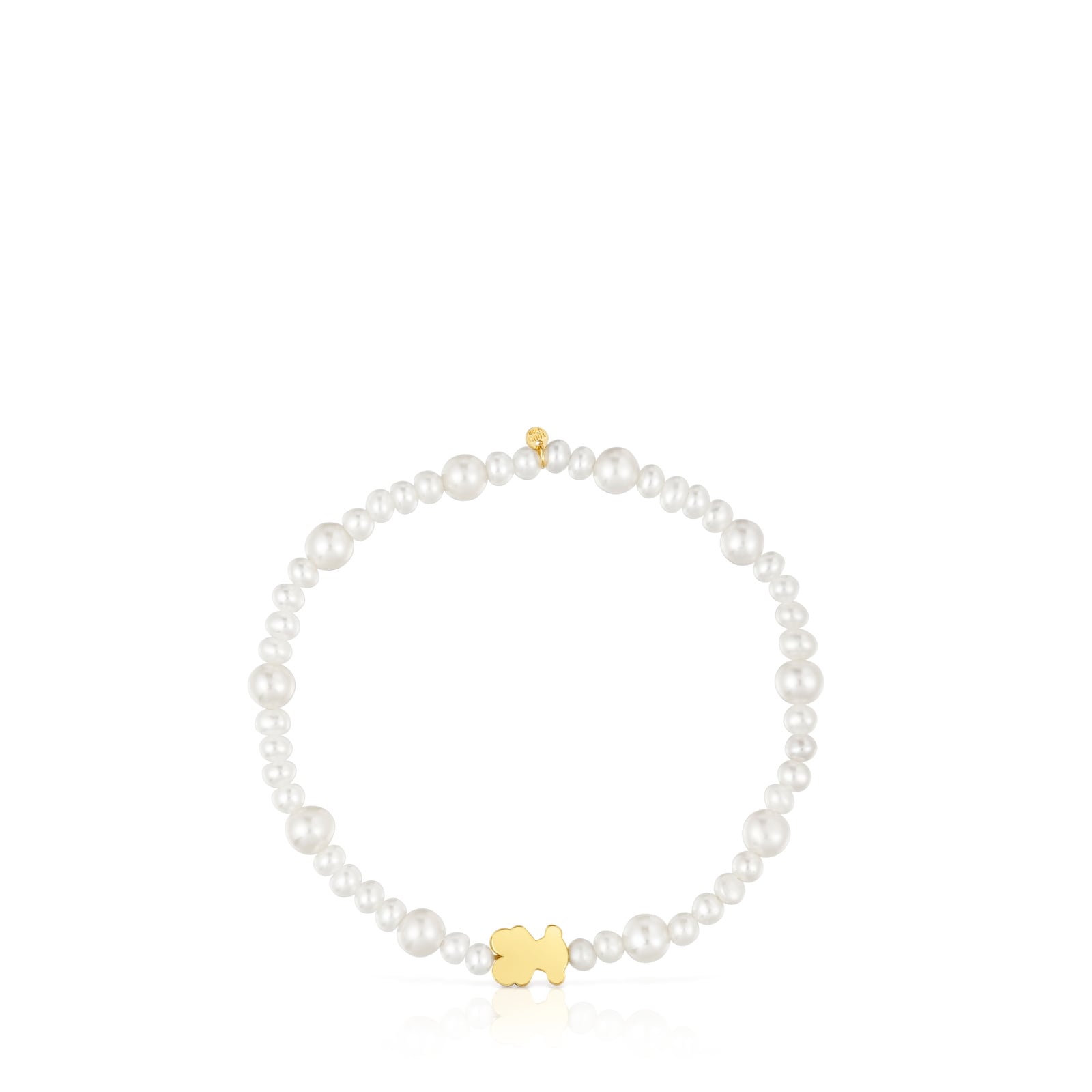 PULSERA PERLA/ORO OSO 8MM ELASTICA - 2