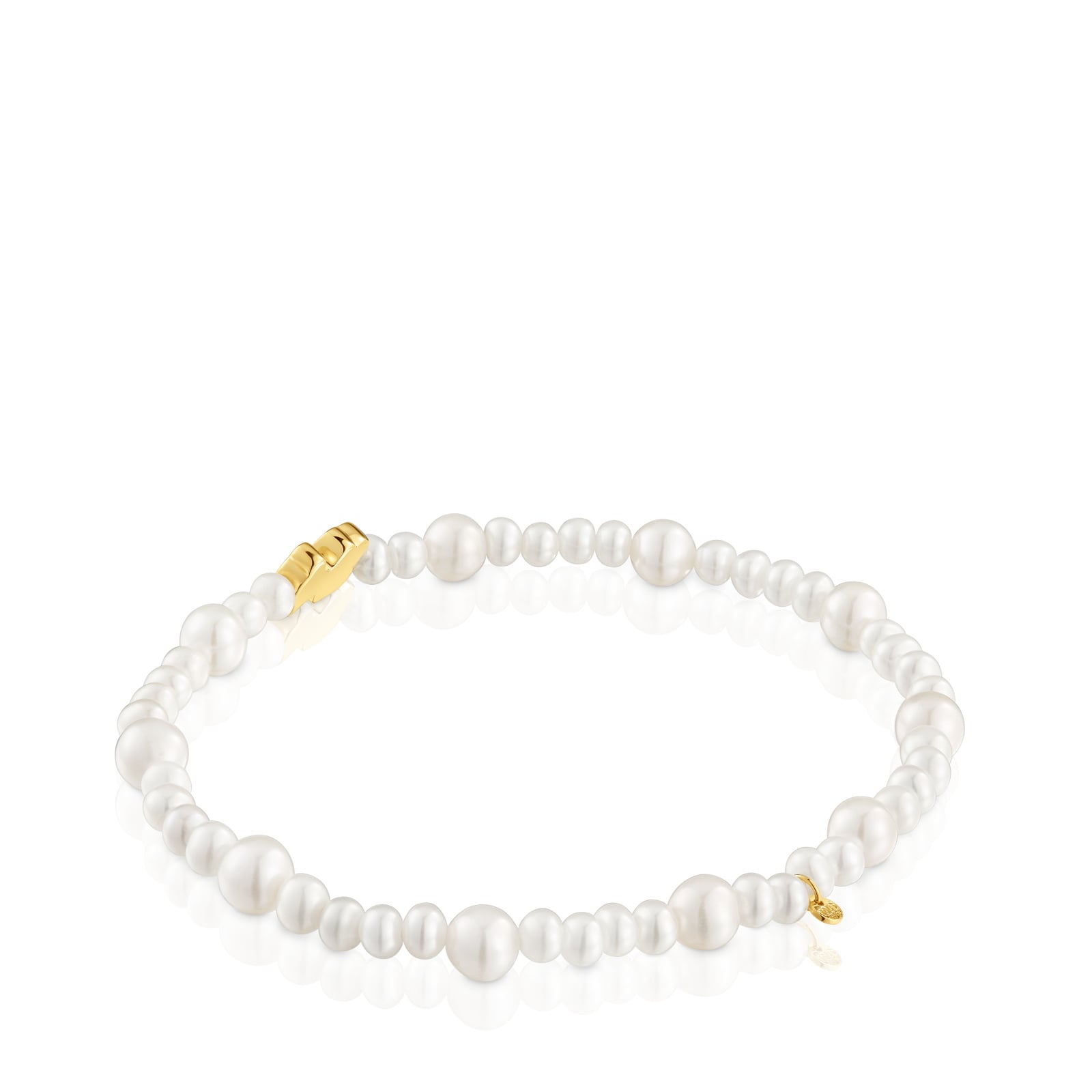 PULSERA PERLA/ORO OSO 8MM ELASTICA - 3