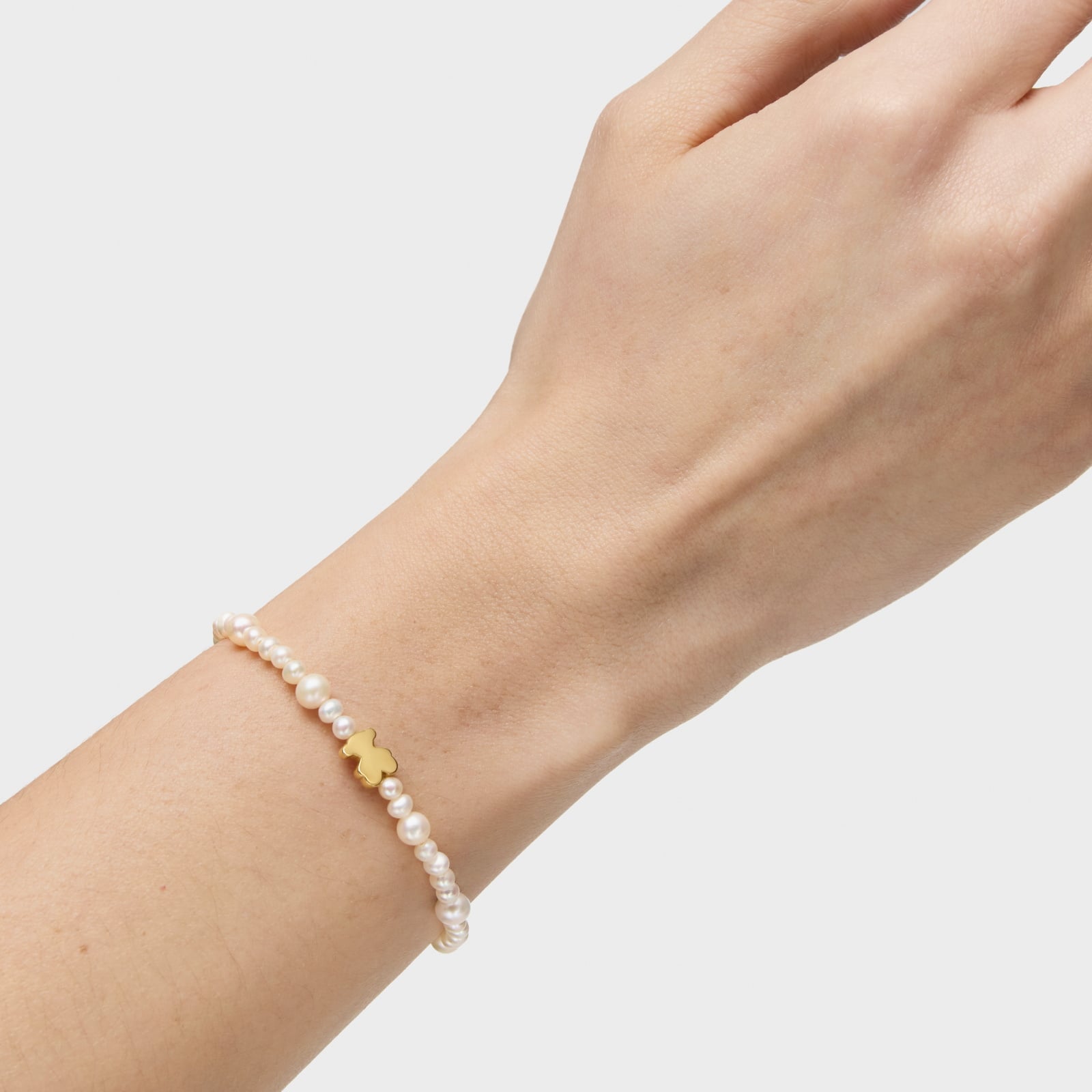 PULSERA PERLA/ORO OSO 8MM ELASTICA - 4