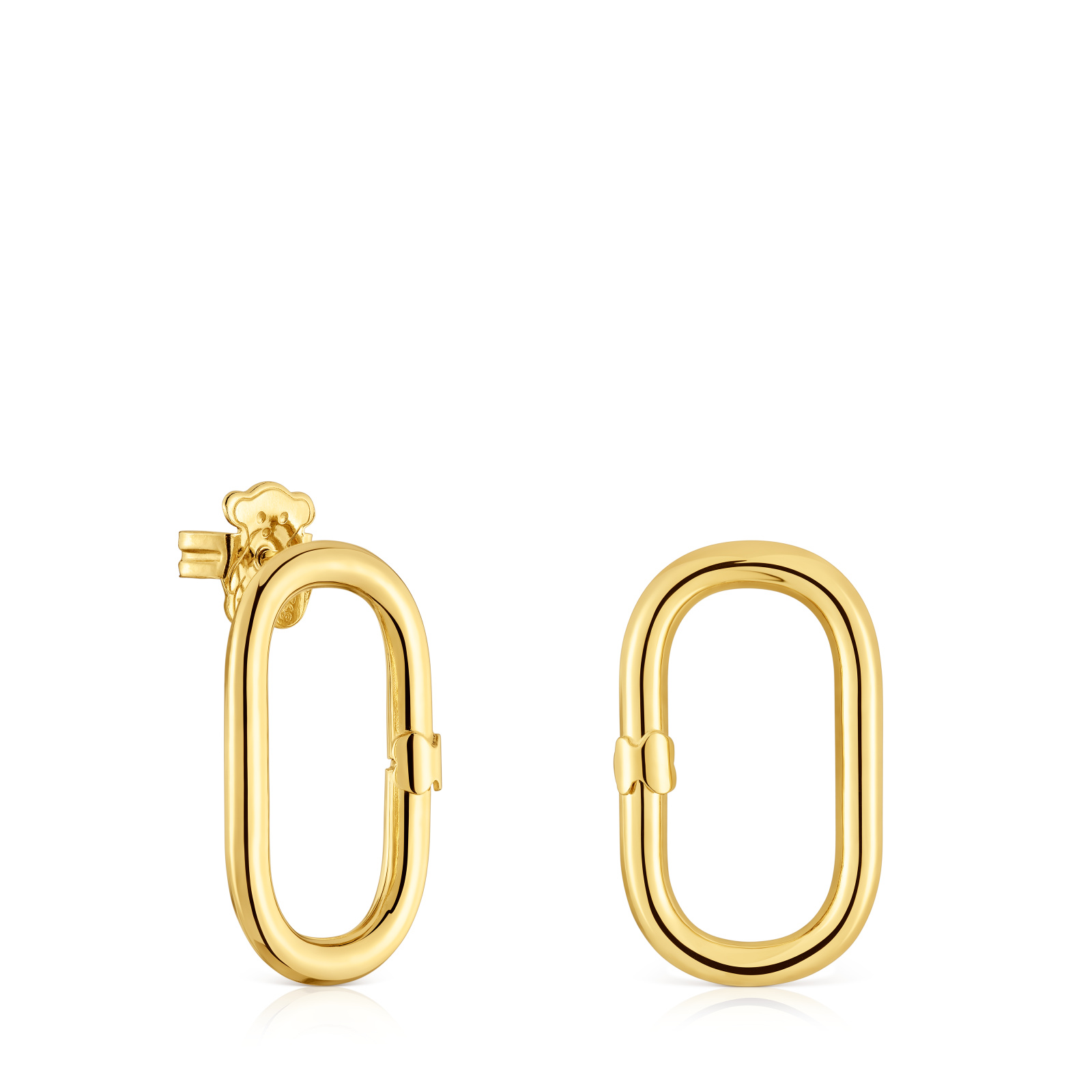 PENDIENTES CORTOS BAÑADO EN ORO 18 KT SOBRE PLATA HOLD - 1