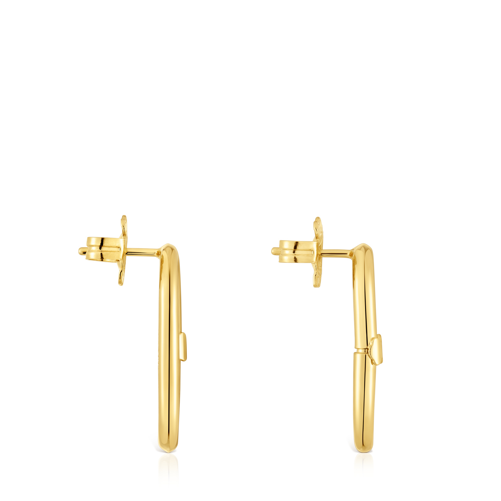 PENDIENTES CORTOS BAÑADO EN ORO 18 KT SOBRE PLATA HOLD - 2
