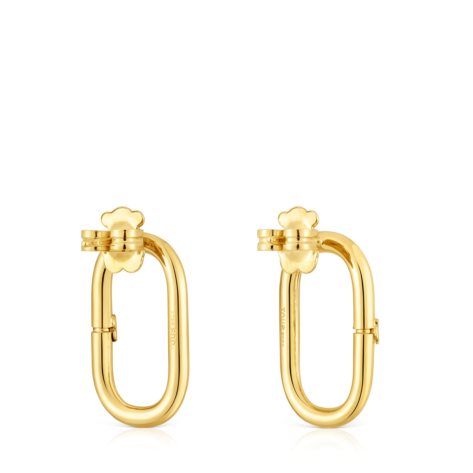 PENDIENTES CORTOS BAÑADO EN ORO 18 KT SOBRE PLATA HOLD - 3