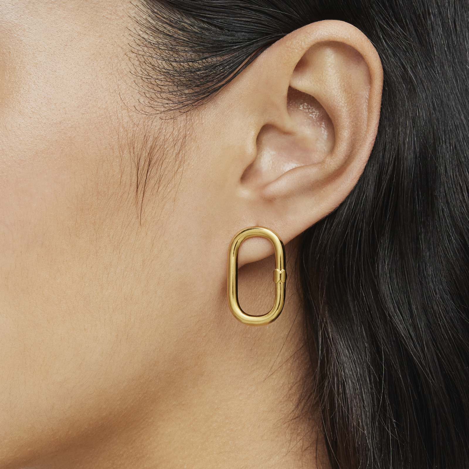 PENDIENTES CORTOS BAÑADO EN ORO 18 KT SOBRE PLATA HOLD - 7