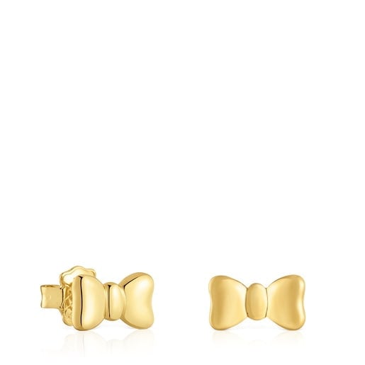 ARETES LAZO BAÑO ORO 18K - 3