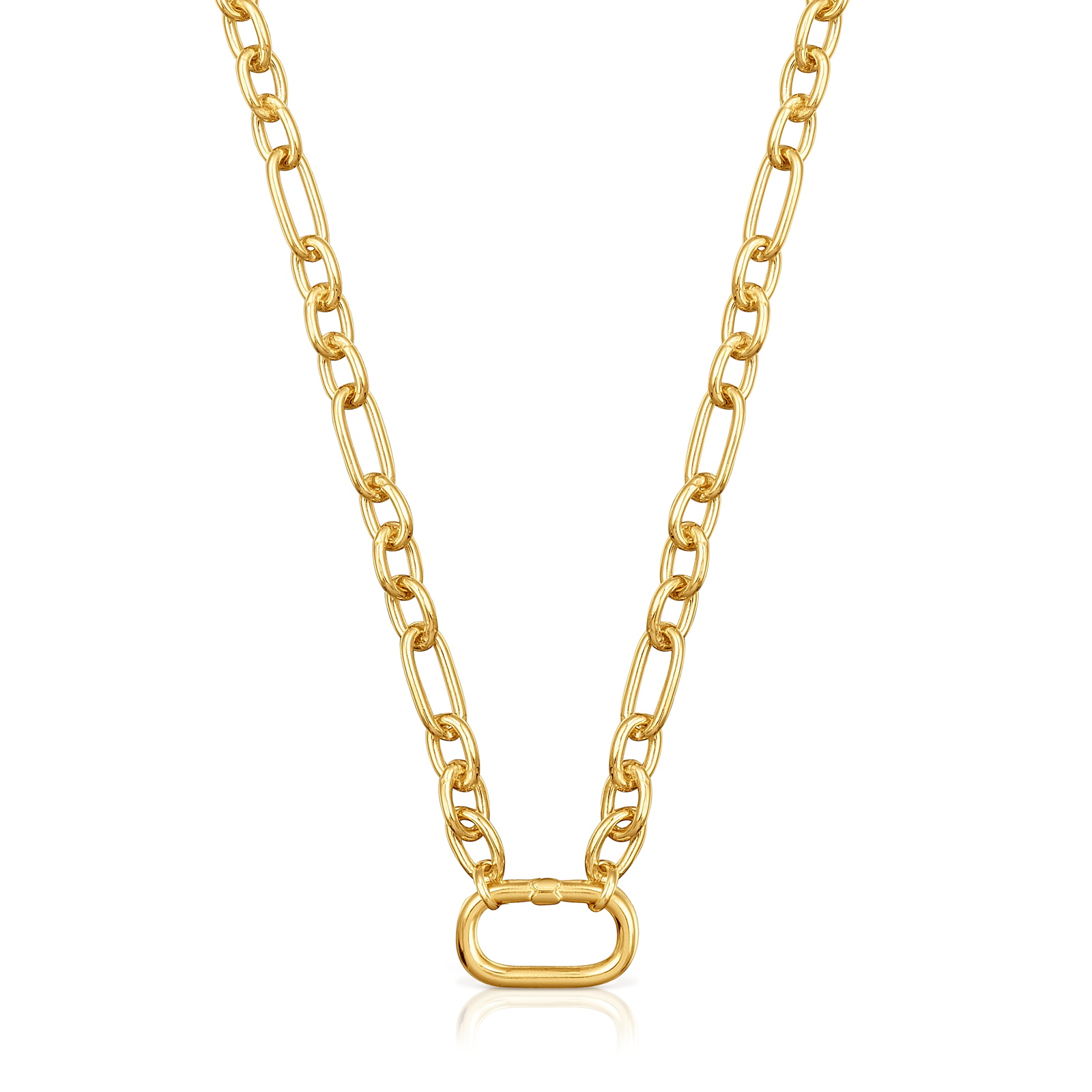 COLLAR CORTO BAÑADO EN ORO 18 KT SOBRE PLATA Y ANILLA HOLD - 1