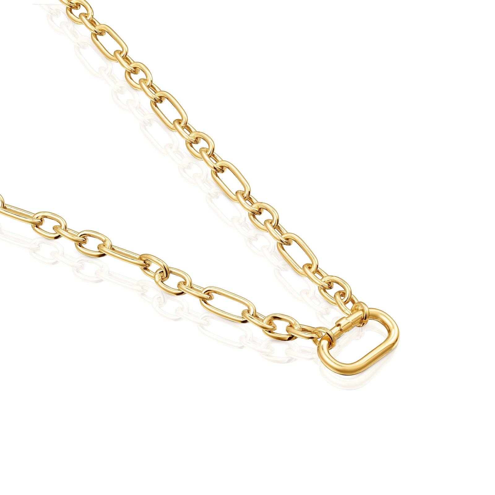 COLLAR CORTO BAÑADO EN ORO 18 KT SOBRE PLATA Y ANILLA HOLD - 3