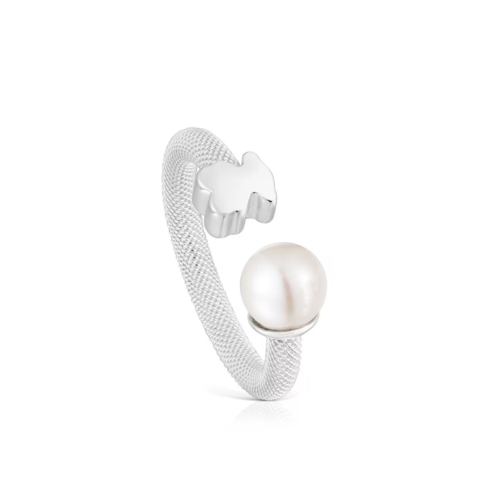ANILLO PLATA MALLA OSO 6MM PERLA ICON MESH (000952) - 1