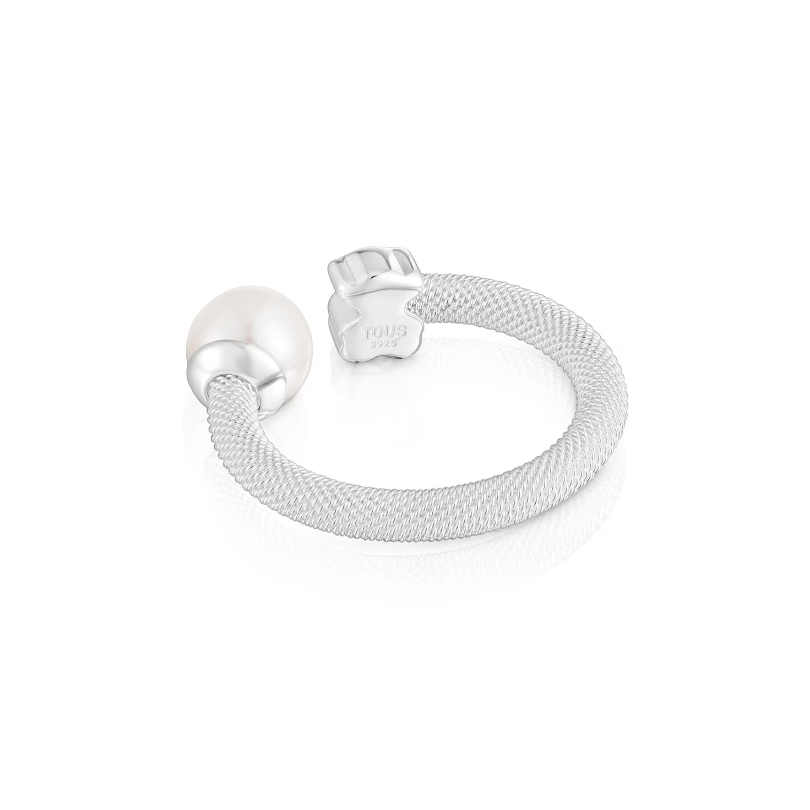 ANILLO PLATA MALLA OSO 6MM PERLA ICON MESH (000952) - 3