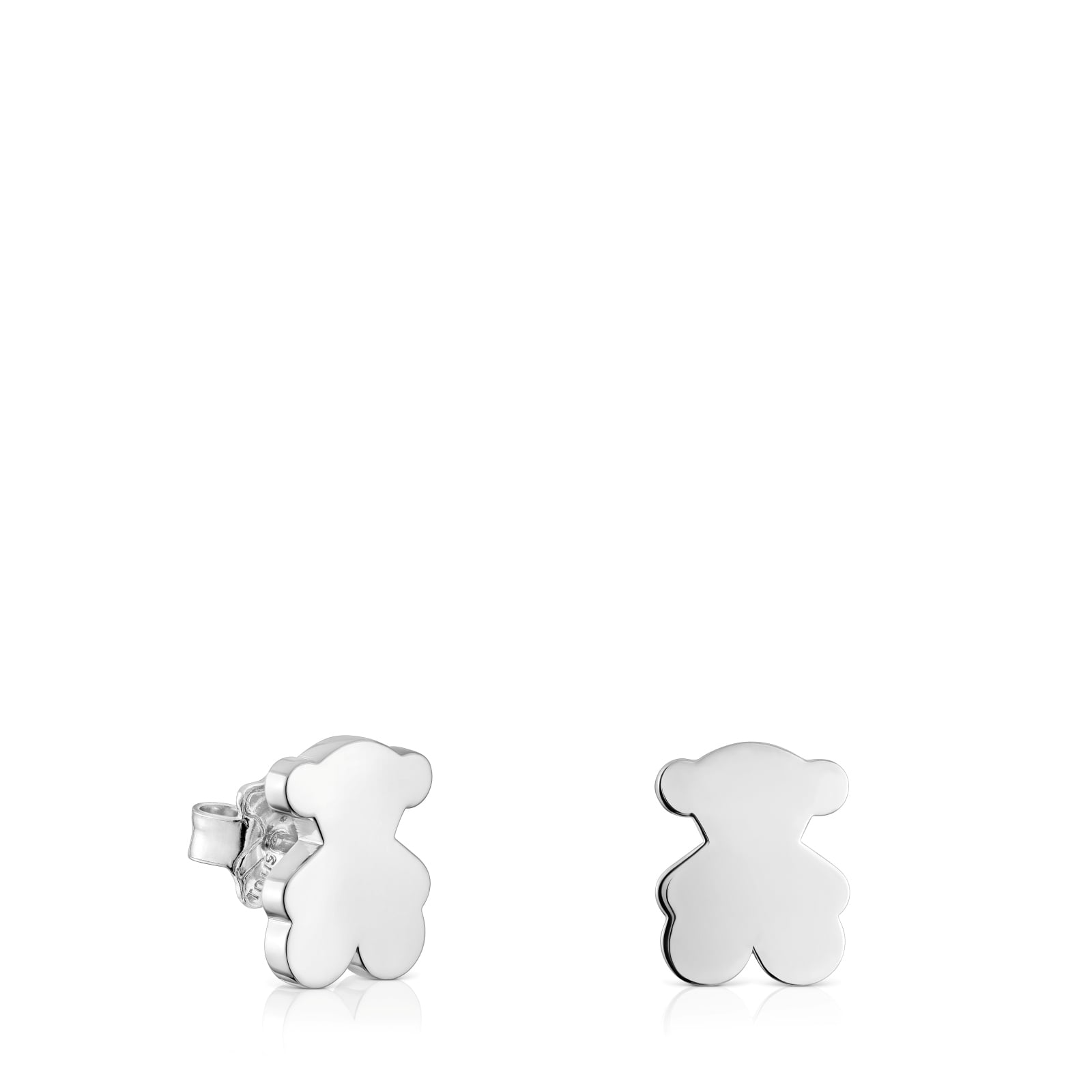 PENDIENTES PLATA 1ªLEY OSO 12MM PRESION - 1