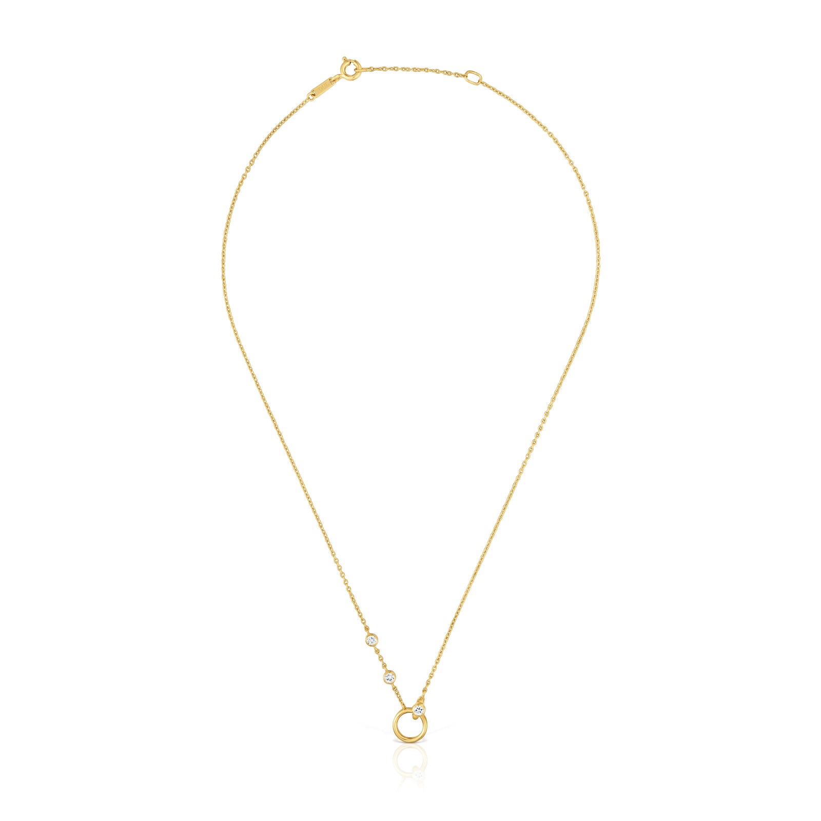 COLLAR PLATA 1ªLEY BAÑO LGD 0.24CT G/VS - 1