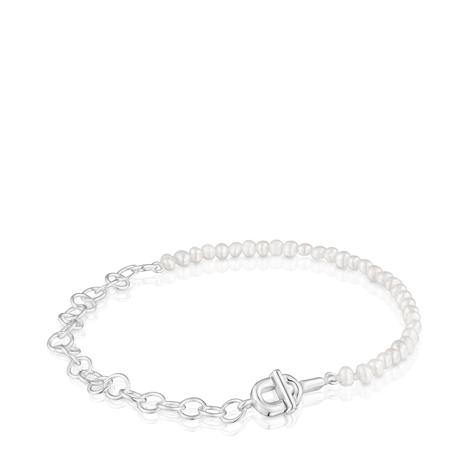 PULSERA PLATA 1ªLEY PERLA CULTIV. 17,5CM - 1