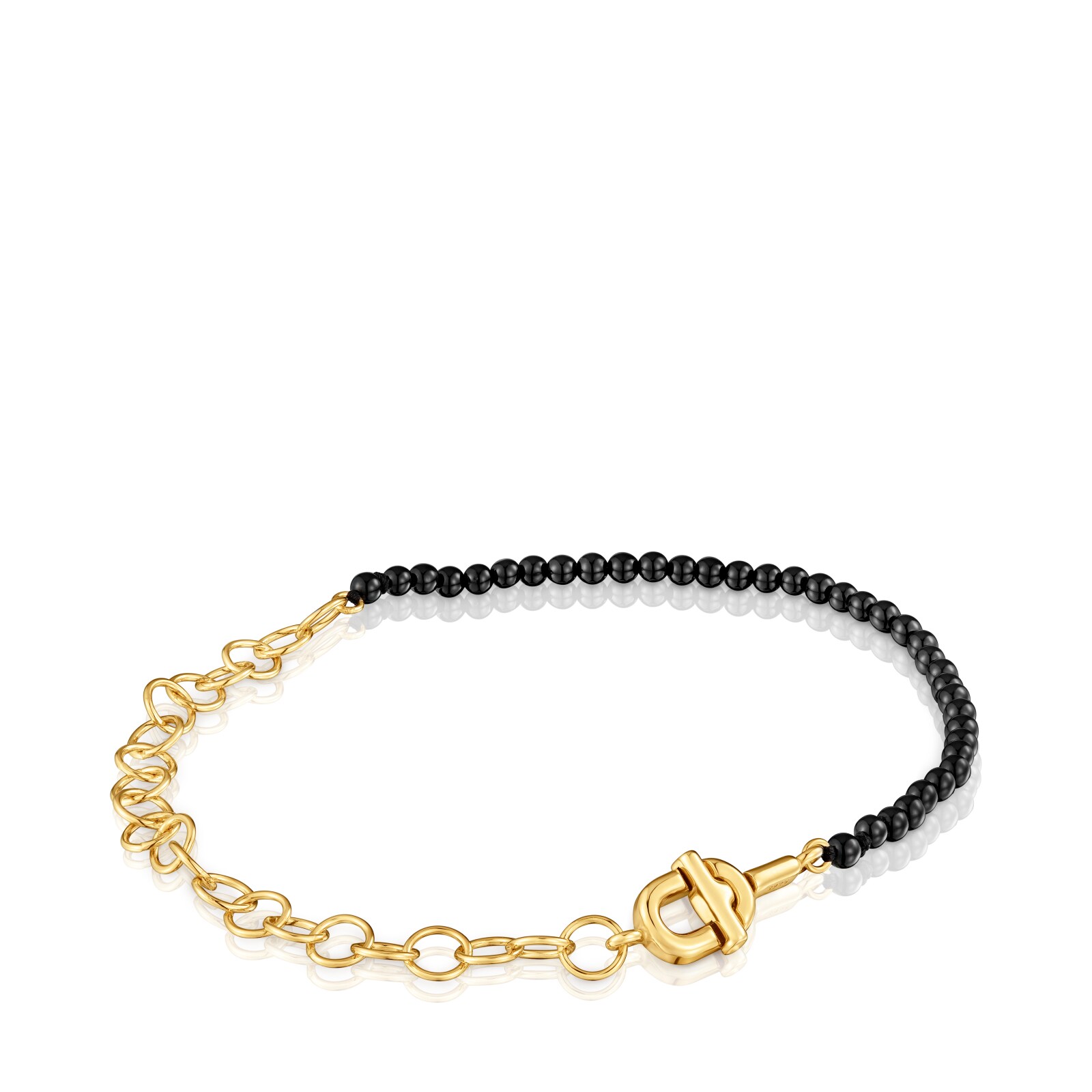 PULSERA PLATA 1ªLEY BAÑO/ONIX 3MM 17,5CM - 1