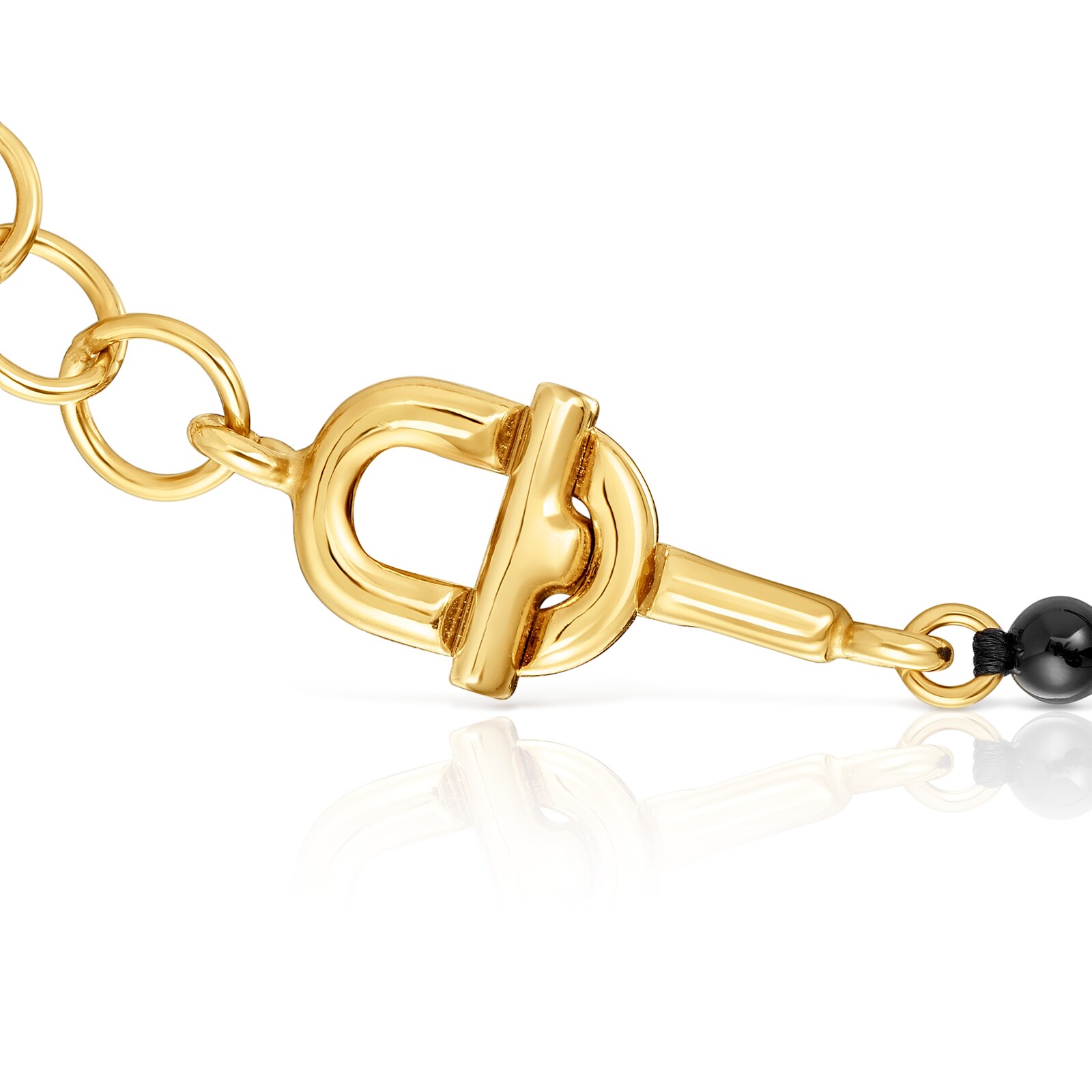 PULSERA PLATA 1ªLEY BAÑO/ONIX 3MM 17,5CM - 3
