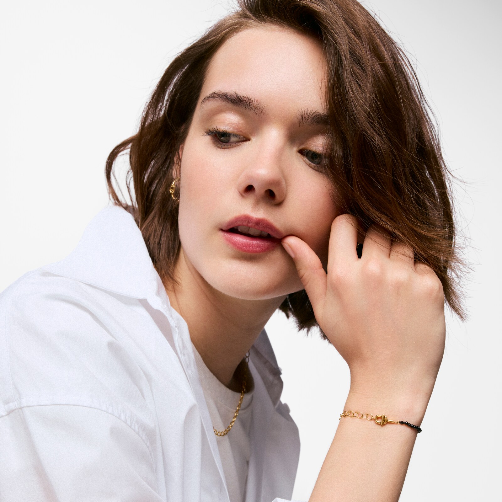 PULSERA PLATA 1ªLEY BAÑO/ONIX 3MM 17,5CM - 5