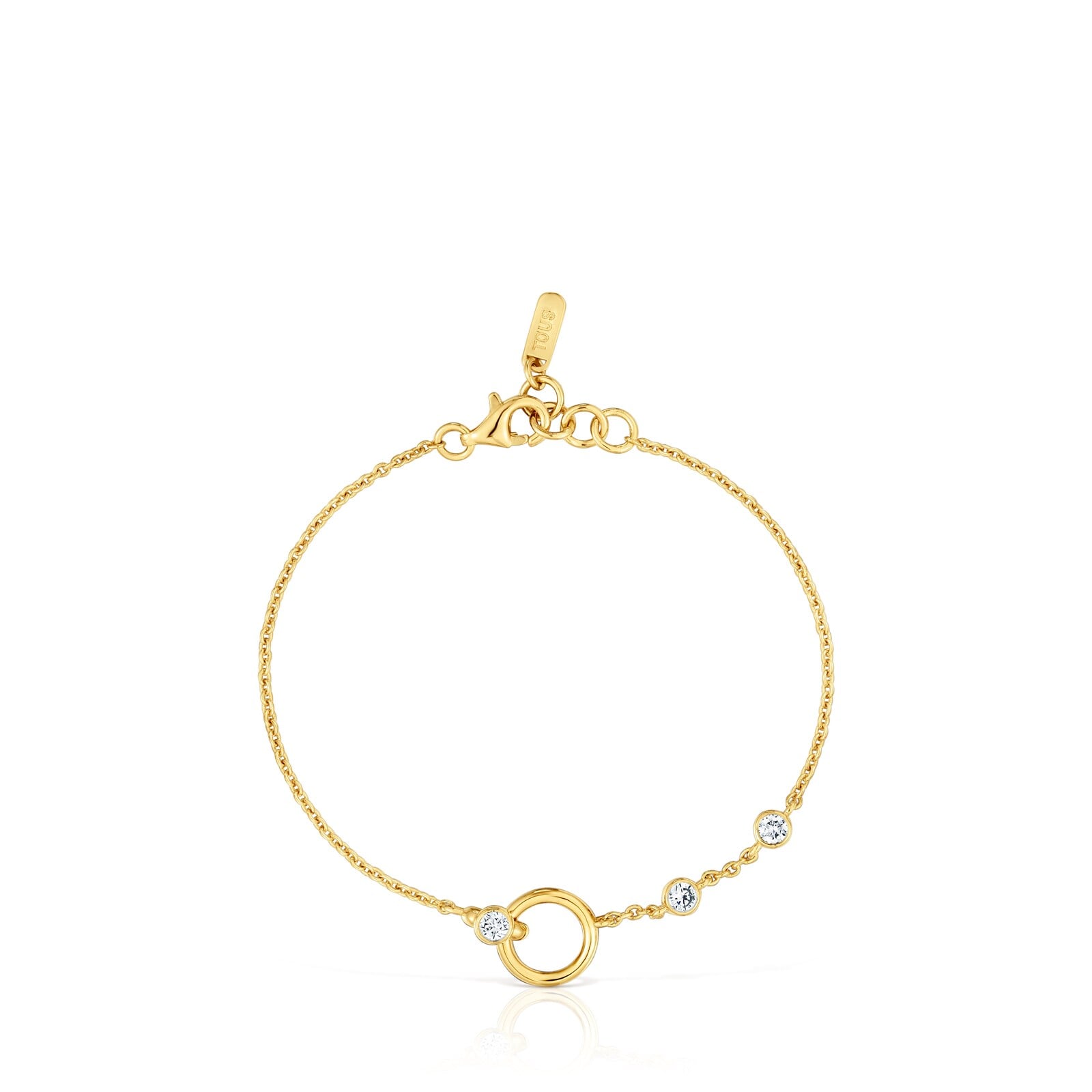 PULSERA PLATA 1ªLEY BAÑO LGD 0.24C G/VS - 1