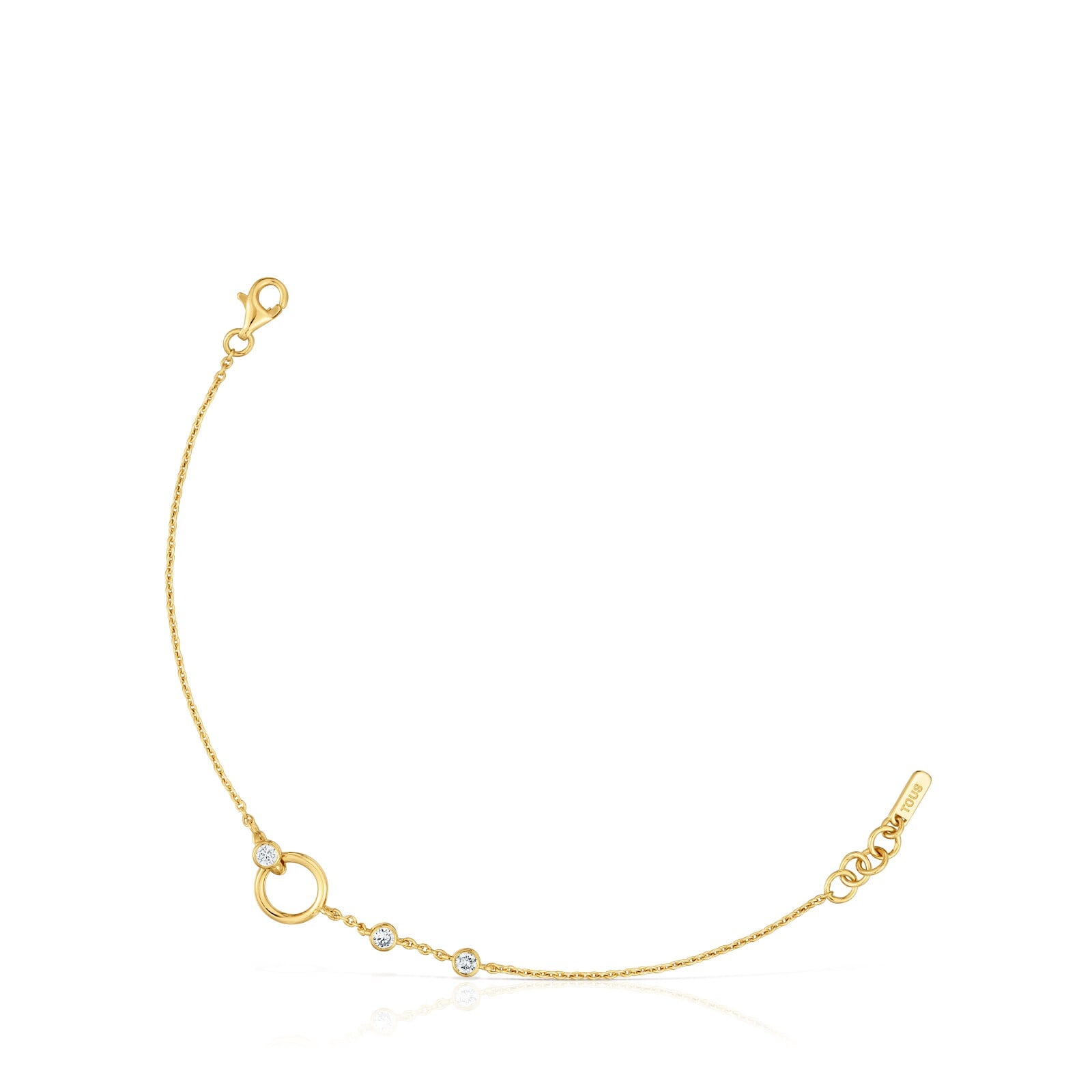 PULSERA PLATA 1ªLEY BAÑO LGD 0.24C G/VS - 2