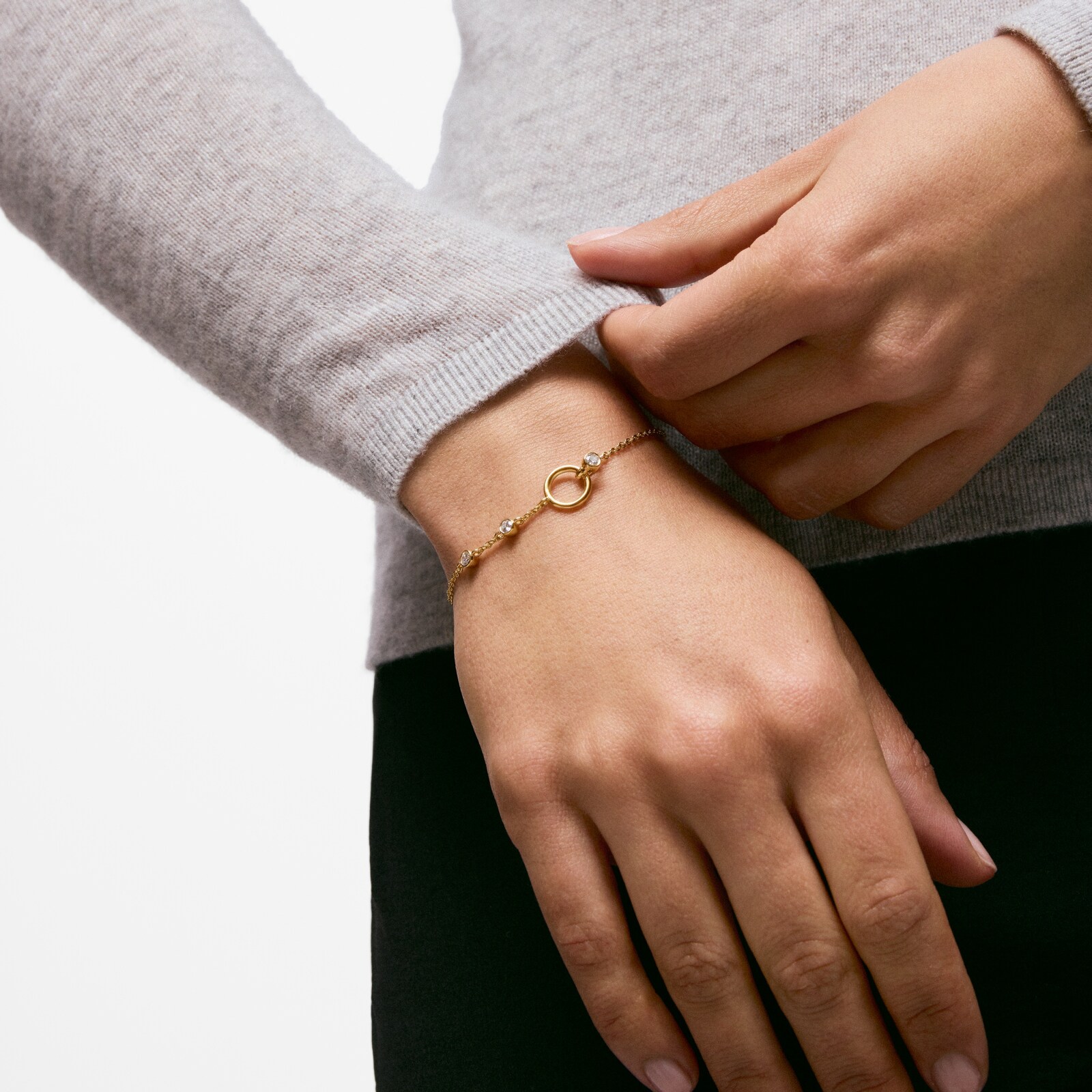 PULSERA PLATA 1ªLEY BAÑO LGD 0.24C G/VS - 6