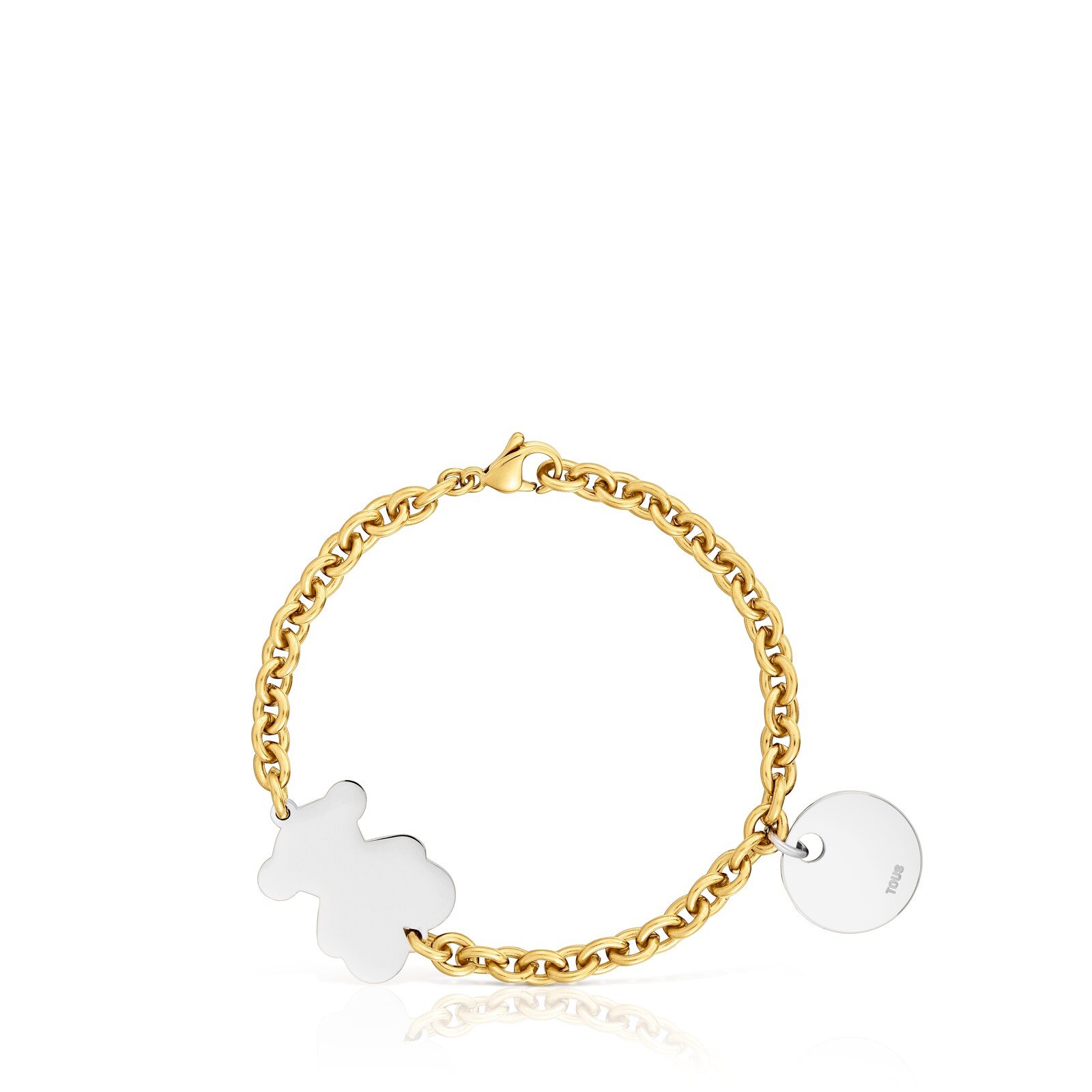 PULSERA ACERO/IP DORADO MEDALLA OSO 20MM - 1