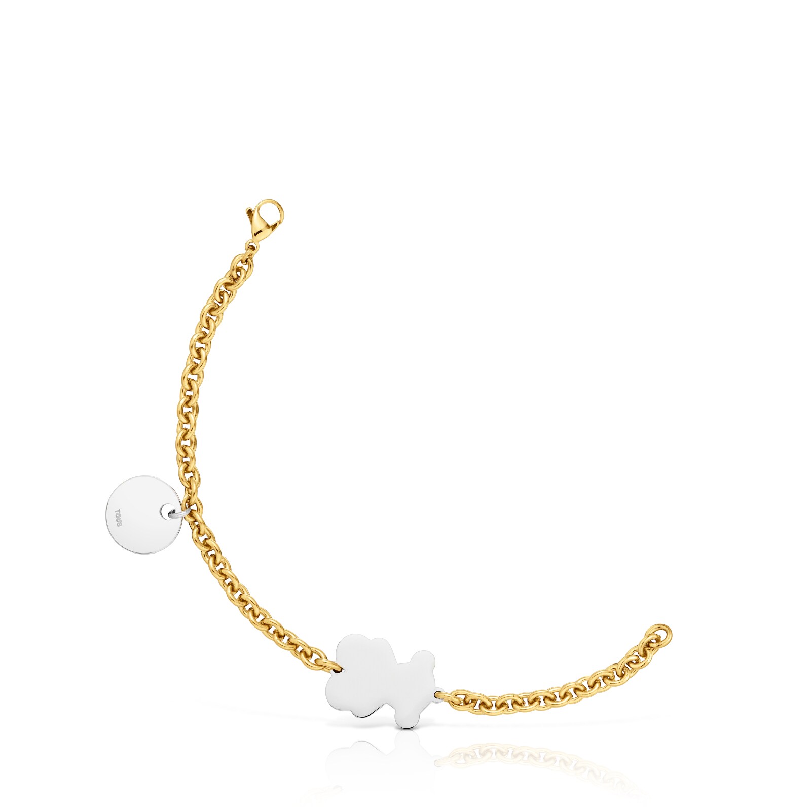 PULSERA ACERO/IP DORADO MEDALLA OSO 20MM - 2