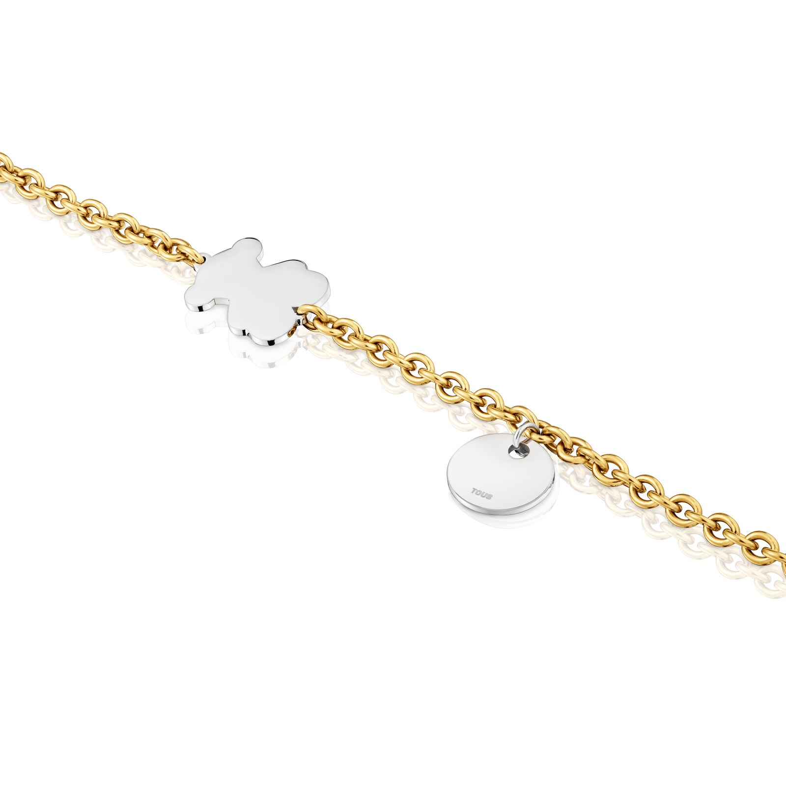 PULSERA ACERO/IP DORADO MEDALLA OSO 20MM - 3