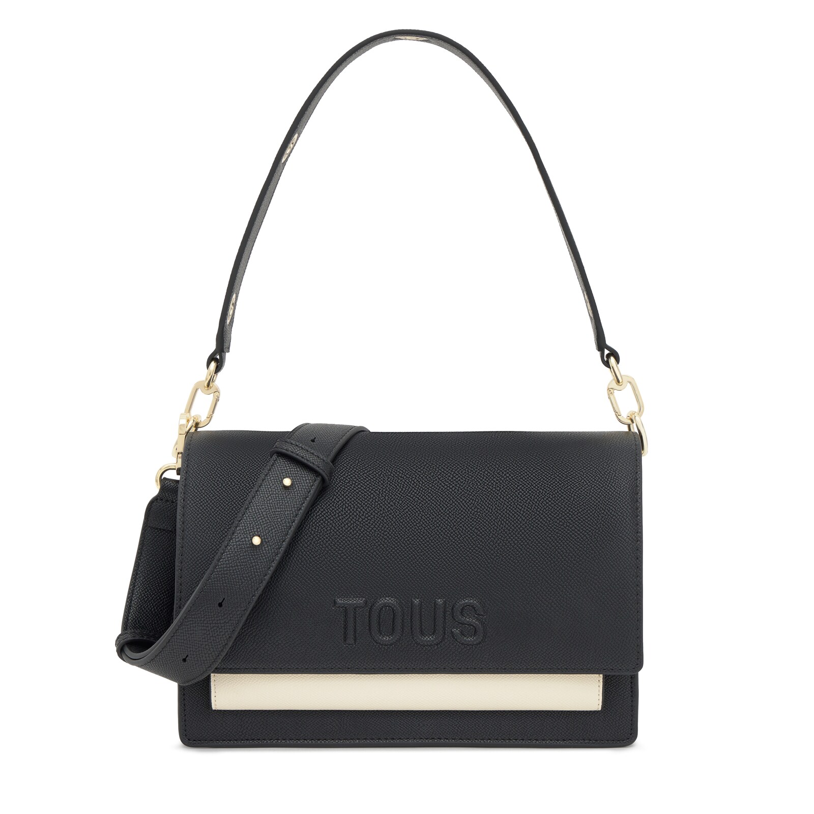 BANDOLERA M. AUDREE SAFFIANO NEGRO-BEIGE - 1