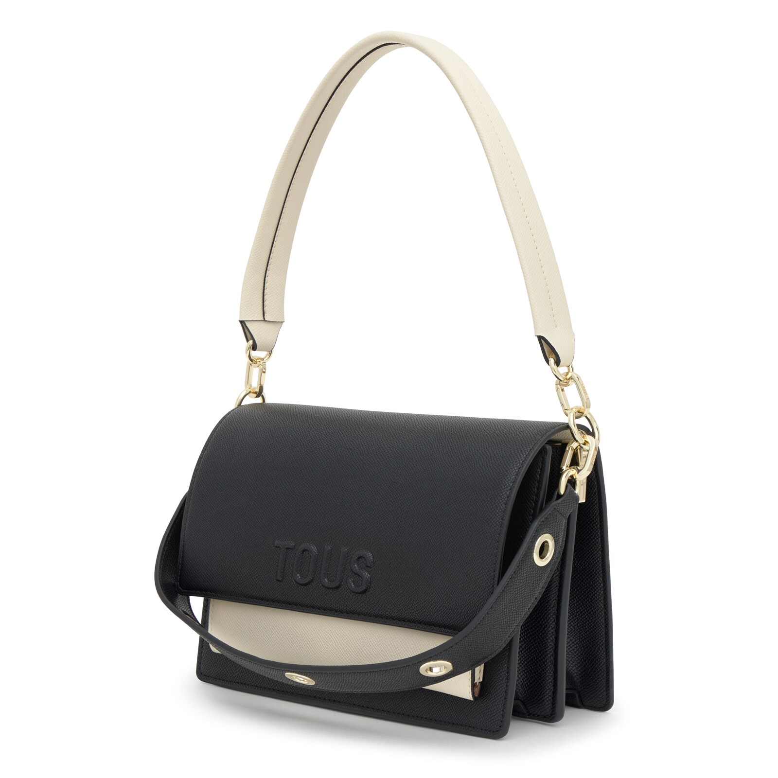 BANDOLERA M. AUDREE SAFFIANO NEGRO-BEIGE - 2
