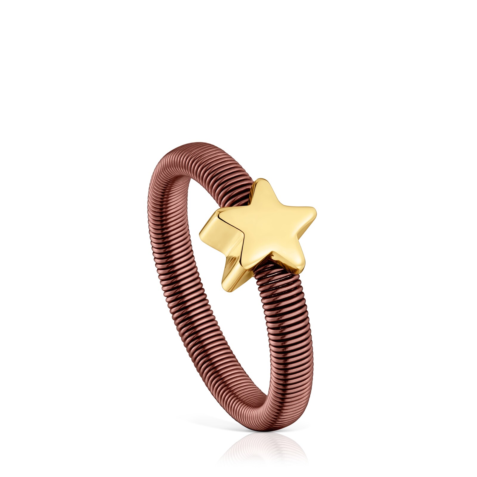 ANILLO SORTIJA PLATA 1ªLEY BAÑO/ACERO ACAB. MARRON - 1