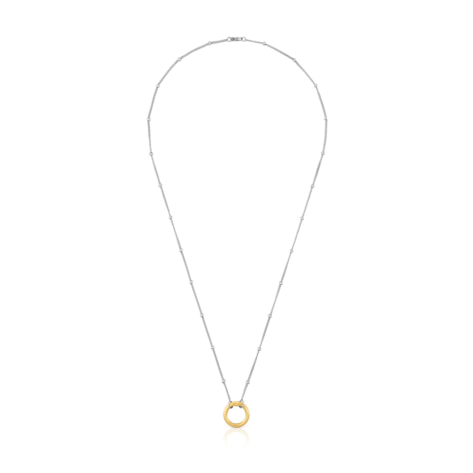 COLLAR CORTO DE ACERO Y ANILLA DE ORO HOLD - 2