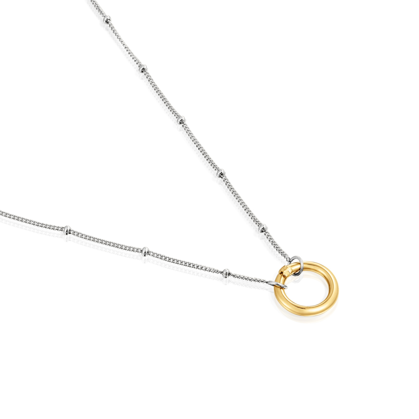 COLLAR CORTO DE ACERO Y ANILLA DE ORO HOLD - 3