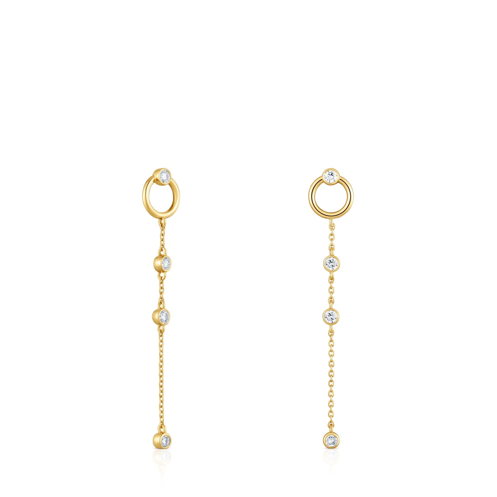 ARETES CON BAÑO DE ORO 18 KT SOBRE PLATA Y ÓNIX COLOR BLACK - 1