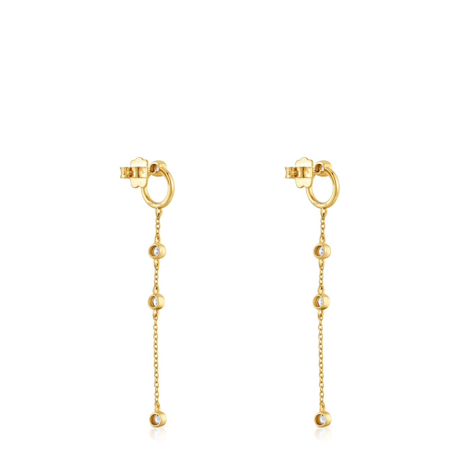 ARETES CON BAÑO DE ORO 18 KT SOBRE PLATA Y ÓNIX COLOR BLACK - 2