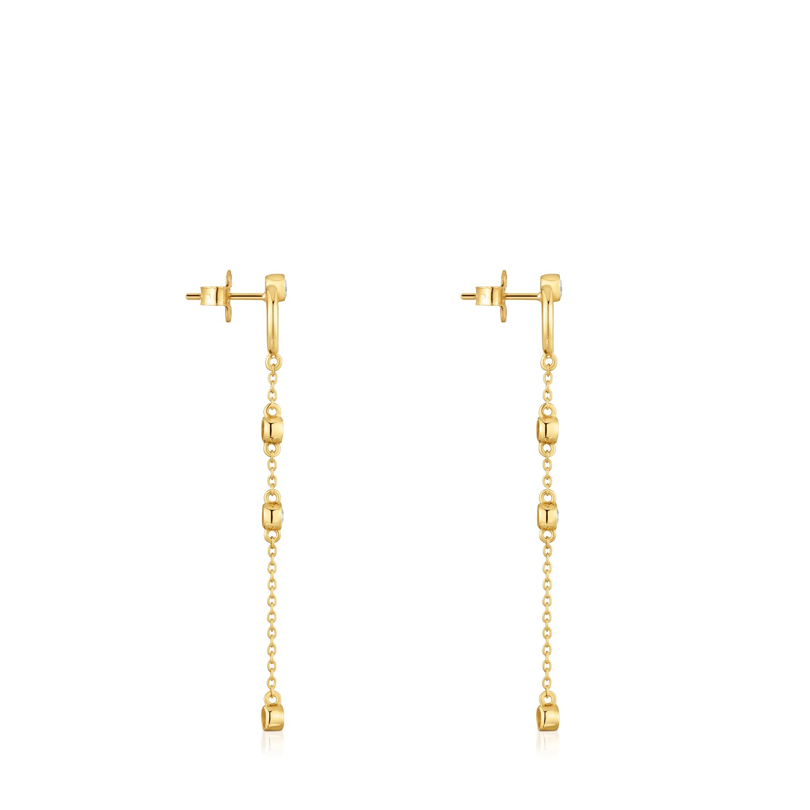 ARETES CON BAÑO DE ORO 18 KT SOBRE PLATA Y ÓNIX COLOR BLACK - 3