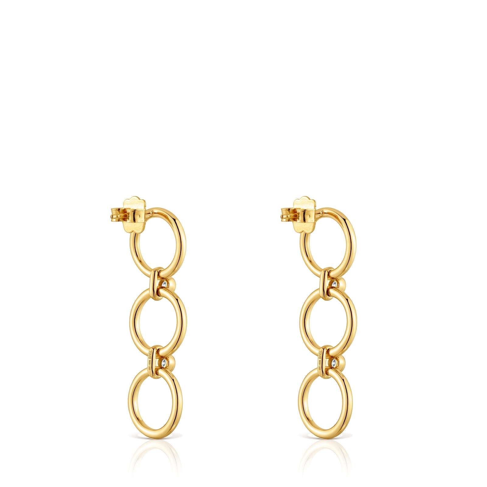 ARETES DE PLATA CORTOS CON ARO PÚA BASICS - 2