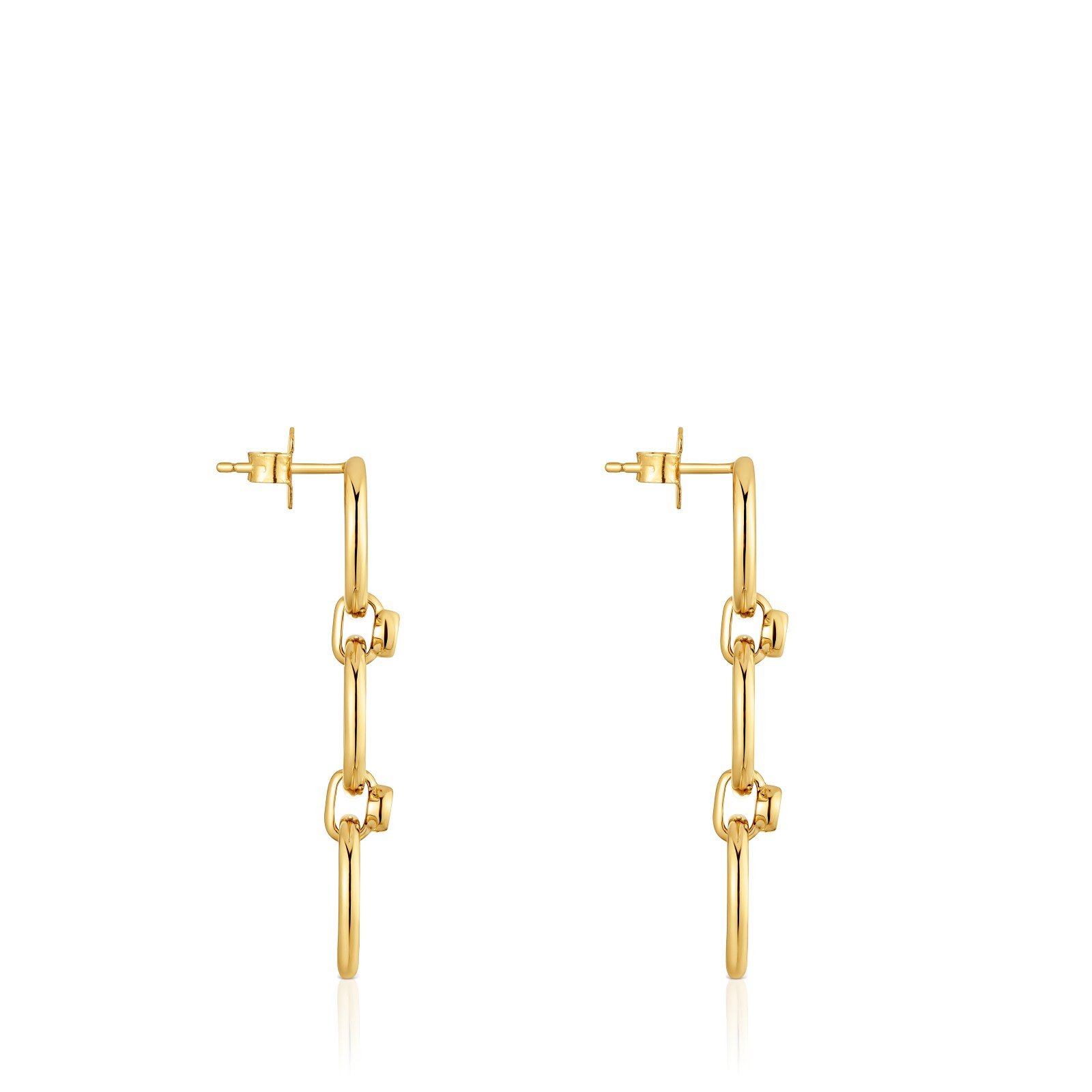 ARETES DE PLATA CORTOS CON ARO PÚA BASICS - 3