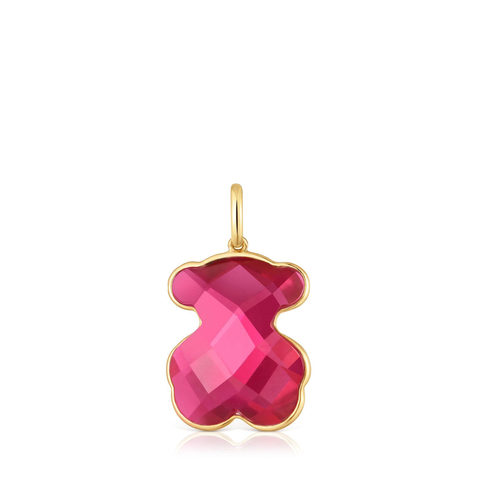 DIJE OSO DE ORO 14 KT Y RUBÍ CREADO EN LABORATORIO ICON COLOR LGG - 3