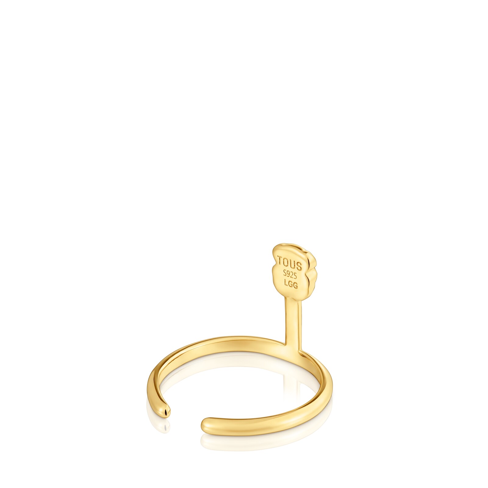 CLAWS RING CON BAÑO DE ORO 18 KT SOBRE PLATA Y RUBÍ CREADO EN LABORATORIO ICON COLOR LGG - 2