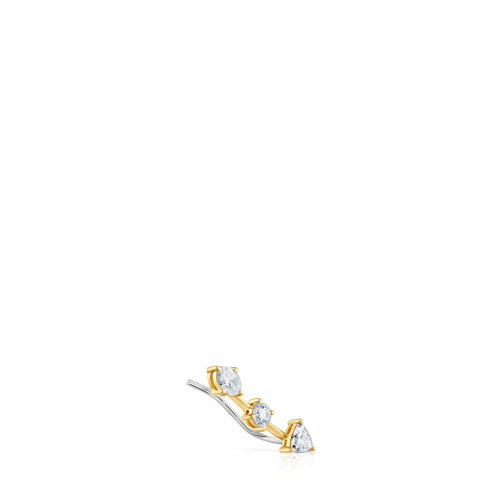 ARETE TREPADOR DE ORO 14 KT Y DIAMANTES CREADOS EN LABORATORIO 0,39 CT SHINE LGD - 2