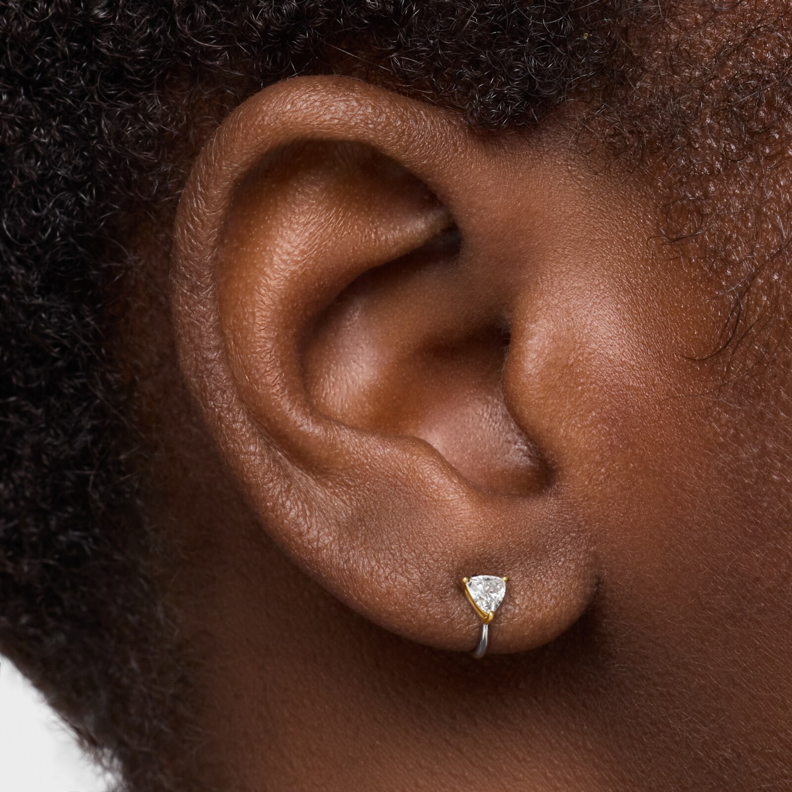 ARETE INDIVIDUAL ARO DE ORO 14 KT Y DIAMANTE CREADO EN LABORATORIO 0,14 CT SHINE LGD - 5