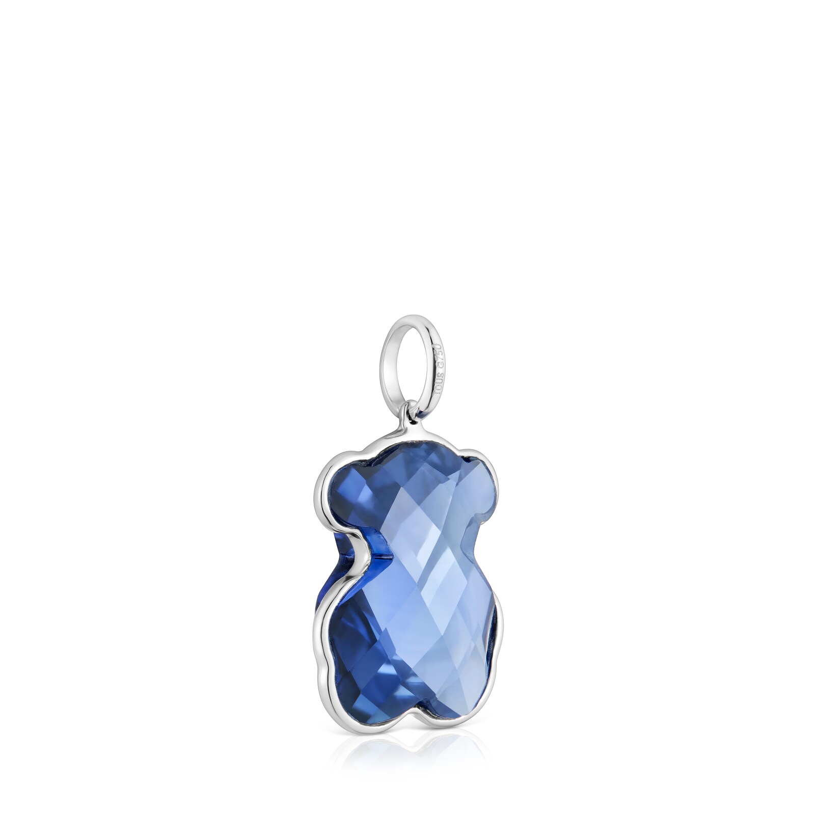DIJE OSO DE ORO BLANCO 14 KT Y ZAFIRO CREADO EN LABORATORIO ICON COLOR LGG - 3