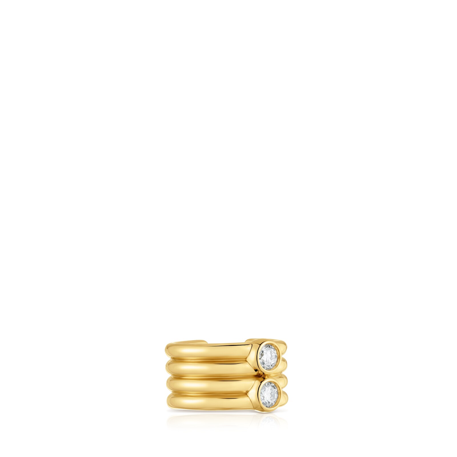 ARETES DE ARO LOGO CON BAÑO DE ORO 18 KT SOBRE PLATA 17,4 MM TOUS MANIFESTO - 3