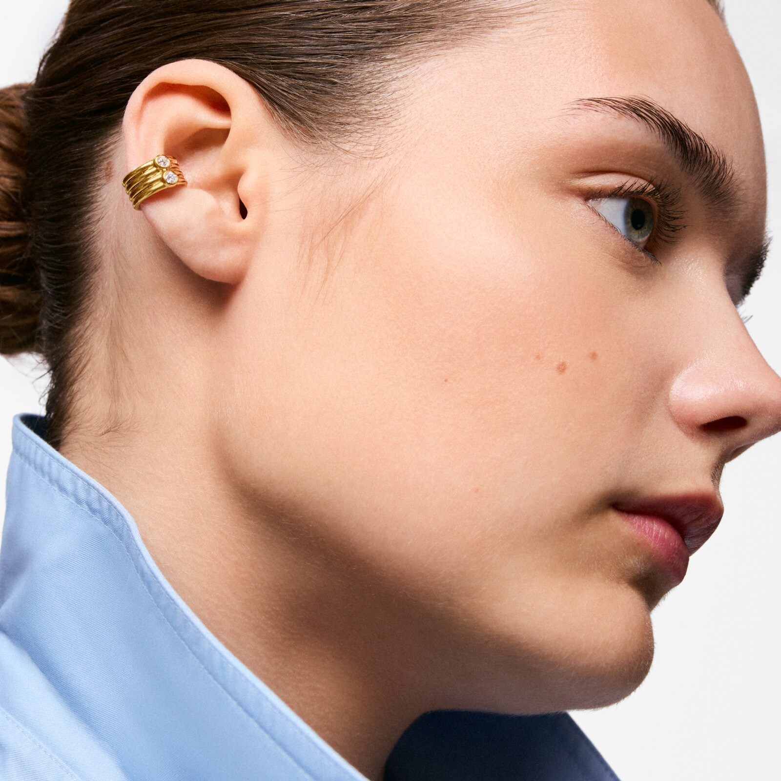 ARETES DE ARO LOGO CON BAÑO DE ORO 18 KT SOBRE PLATA 17,4 MM TOUS MANIFESTO - 5