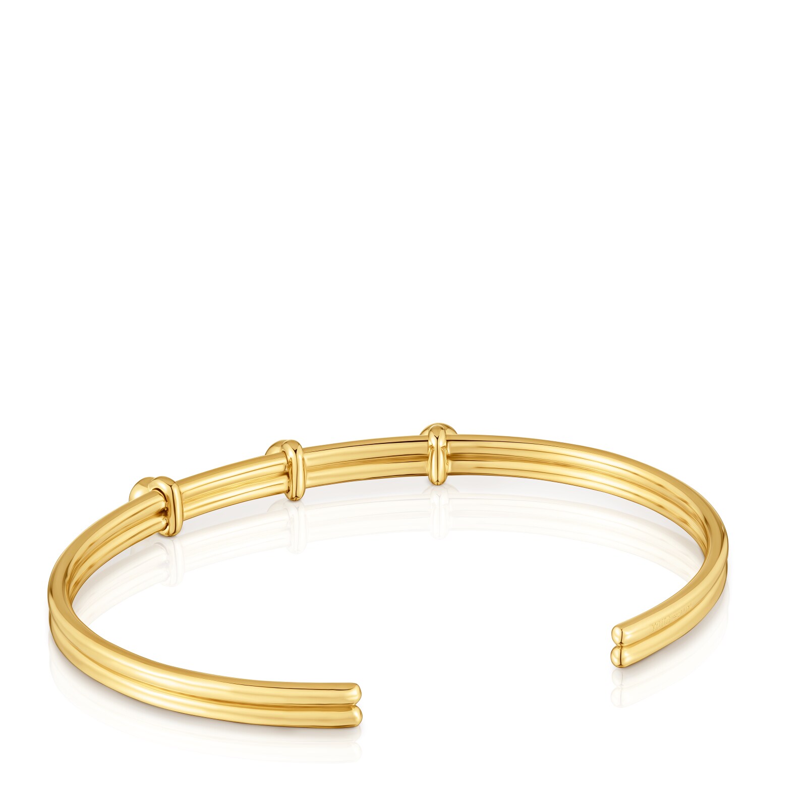 PULSERA ESCLAVA CON BAÑO DE ORO 18 KT SOBRE PLATA Y GEMAS LIO - 2