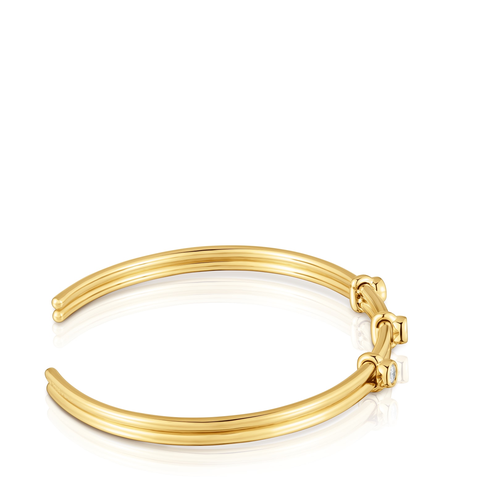 PULSERA ESCLAVA CON BAÑO DE ORO 18 KT SOBRE PLATA Y GEMAS LIO - 3