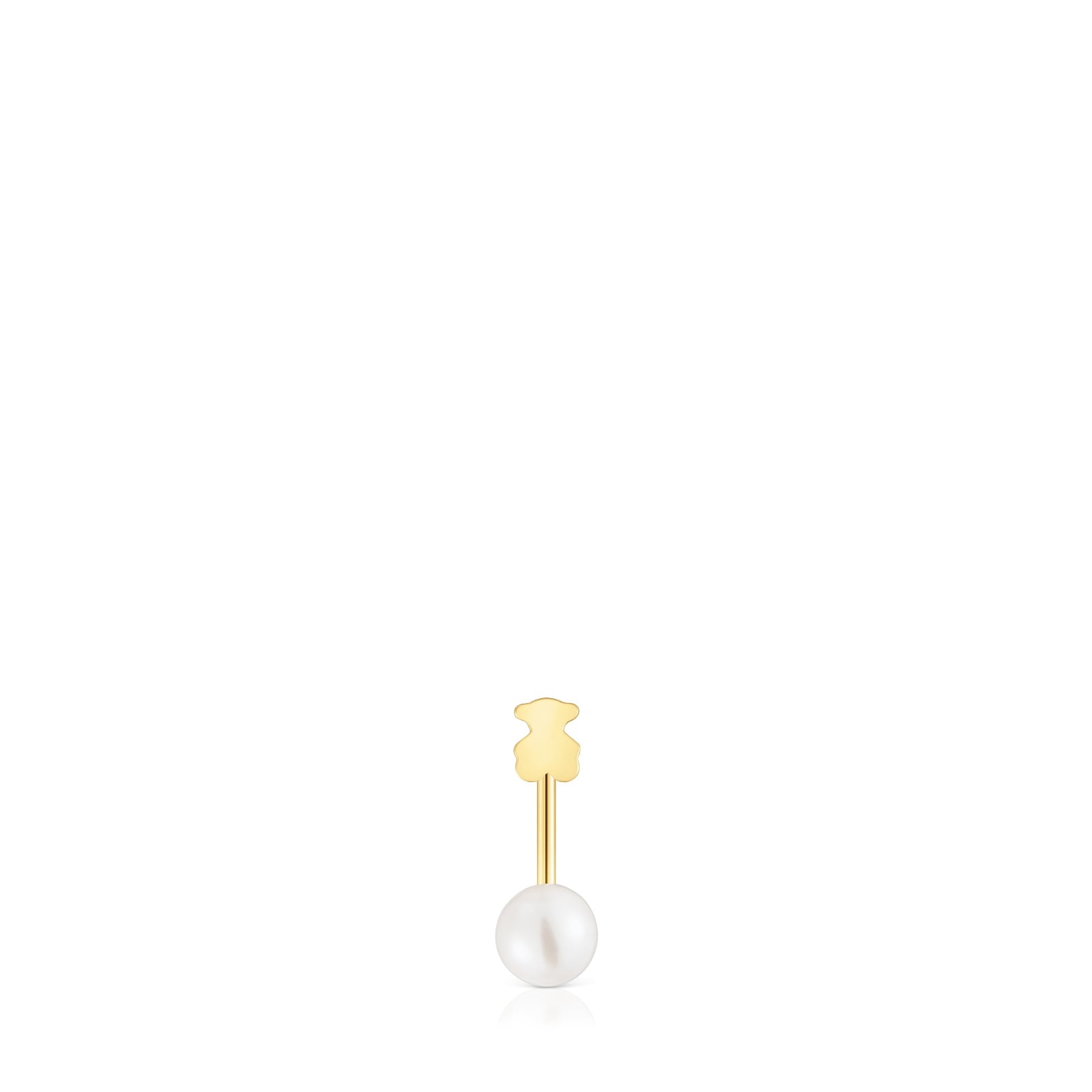 ARETES PIERCING ORO 1ªLEY OSO 4,5MM PERLA - 1